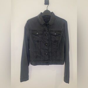 All Saints Women's Charcoal Classic  Jean Jacket